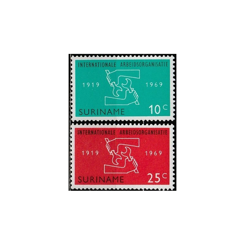 Surinamo pašto ženklai (1969). Tarptautinei Darbo organizacijai 50 metų