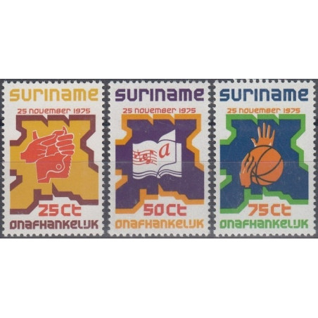 Surinam stamps (1975) for sale. Independance (industry, education, sport)