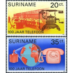 Surinamo pašto ženklai (1976). Telefonui - 100 metų