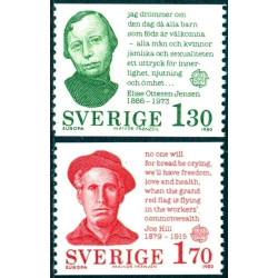 Švedijos pašto ženklai (1980). Žymūs žmonės