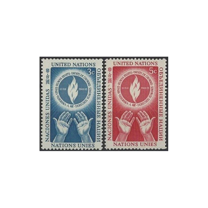 United Nations stamps (1953) for sale. Human rights