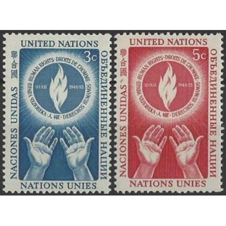 United Nations stamps (1953) for sale. Human rights