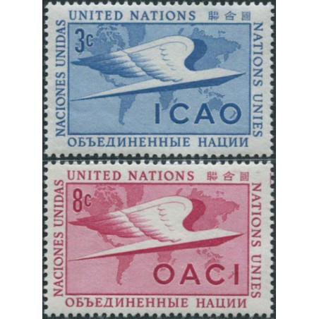 Jungtinių Tautų pašto ženklai (1955). Civilinė aviacija