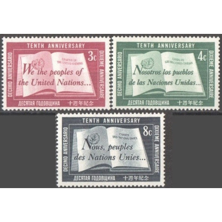 United Nations stamps (1955) for sale. United Nations 10th anniversary