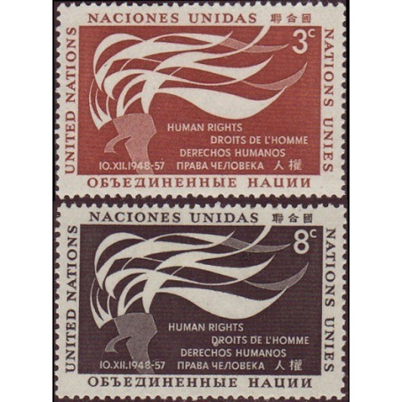 United Nations stamps (1957) for sale. Human rights