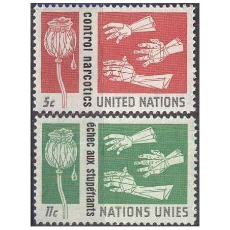 Jungtinių Tautų pašto ženklai (1964). Narkotikų vartojimo prevencija