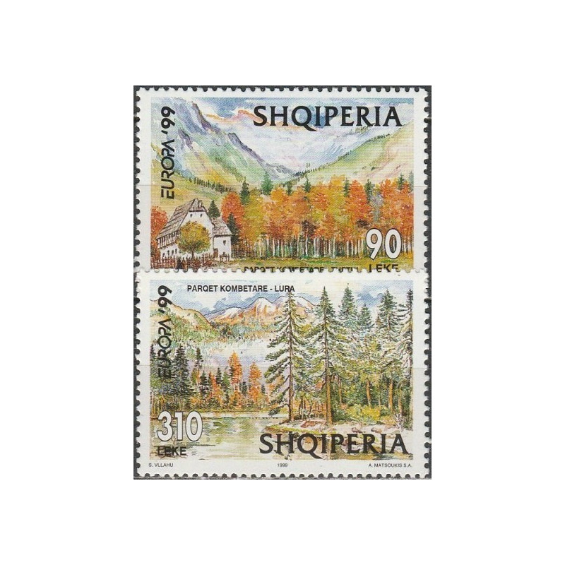 Albanijos pašto ženklai (1999). Gamtos rezervatai ir draustiniai