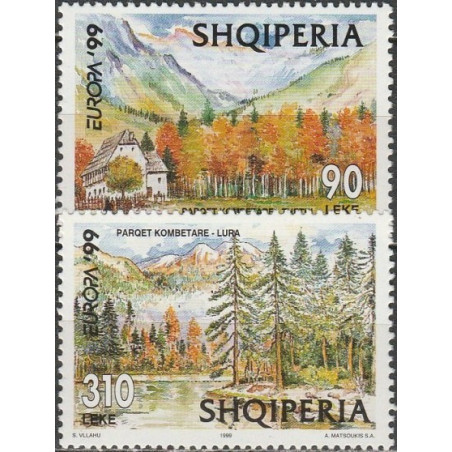 Albanijos pašto ženklai (1999). Gamtos rezervatai ir draustiniai