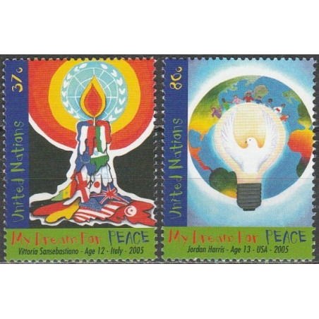 United Nations stamps (2005) for sale. My Dream for Peace one day