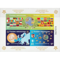 Bosnija ir Hercegovina 2005. Europa ženklams 50 metų (vėliavos, euras, žemėlapiai)