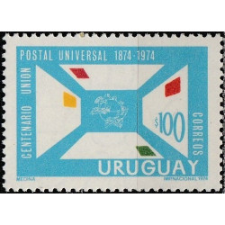 Urugvajaus pašto ženklai (1974). Pasaulinėi pašto sąjungai 100 metų