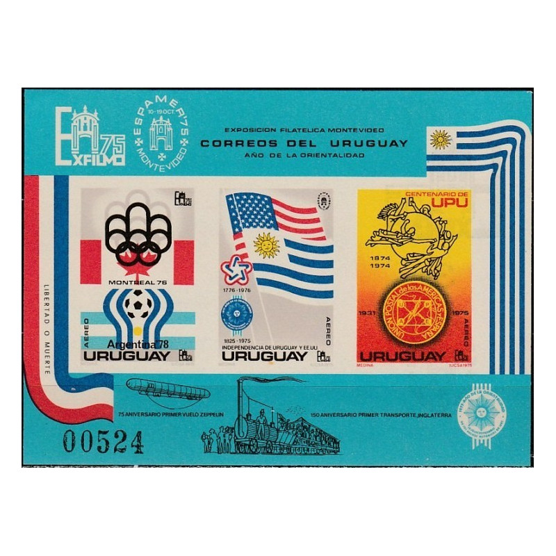 Urugvajus 1975. Įvykiai (olimpiada, FIFA taurė, JAV nepriklausomybė, UPU jubiliejus)