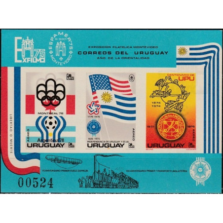 Urugvajus 1975. Įvykiai (olimpiada, FIFA taurė, JAV nepriklausomybė, UPU jubiliejus)