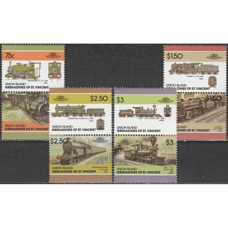 St.Vincent and Grenadines stamps (1986) for sale.Vincent and Grenadines 1986. Locomotives