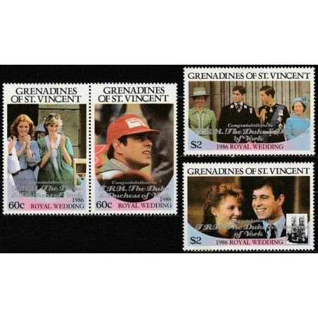Sent Vinsento ir Grenadinų pašto ženklai (1986). Karališkosios šeimos