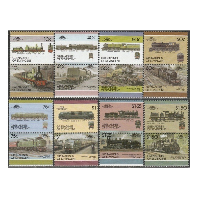 St.Vincent and Grenadines stamps (1987) for sale.Vincent and Grenadines 1987. Locomotives (UK and USA)