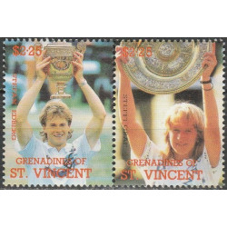 Sent Vinsento ir Grenadinų pašto ženklai (1988). Tenisas