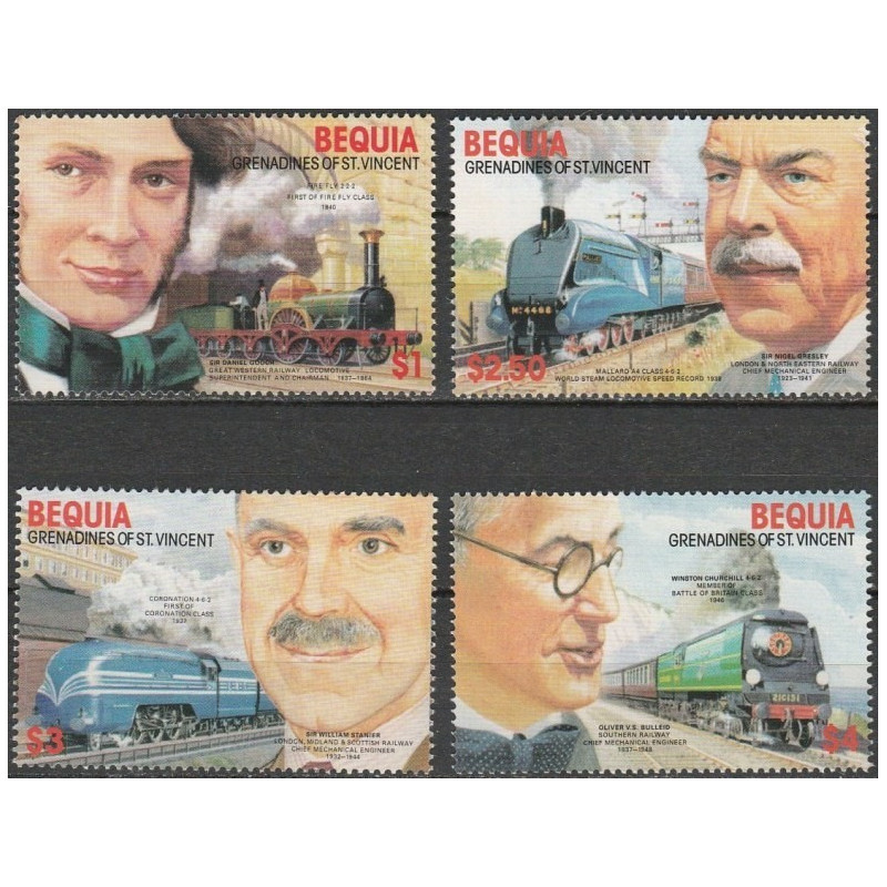 St.Vincent and Grenadines stamps (1986) for sale. Rail transport