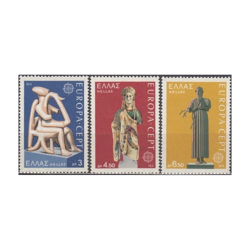Graikijos pašto ženklai (1974). Skulptūros