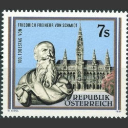 Austrijos pašto ženklai (1991). Vienos rotušės architektas