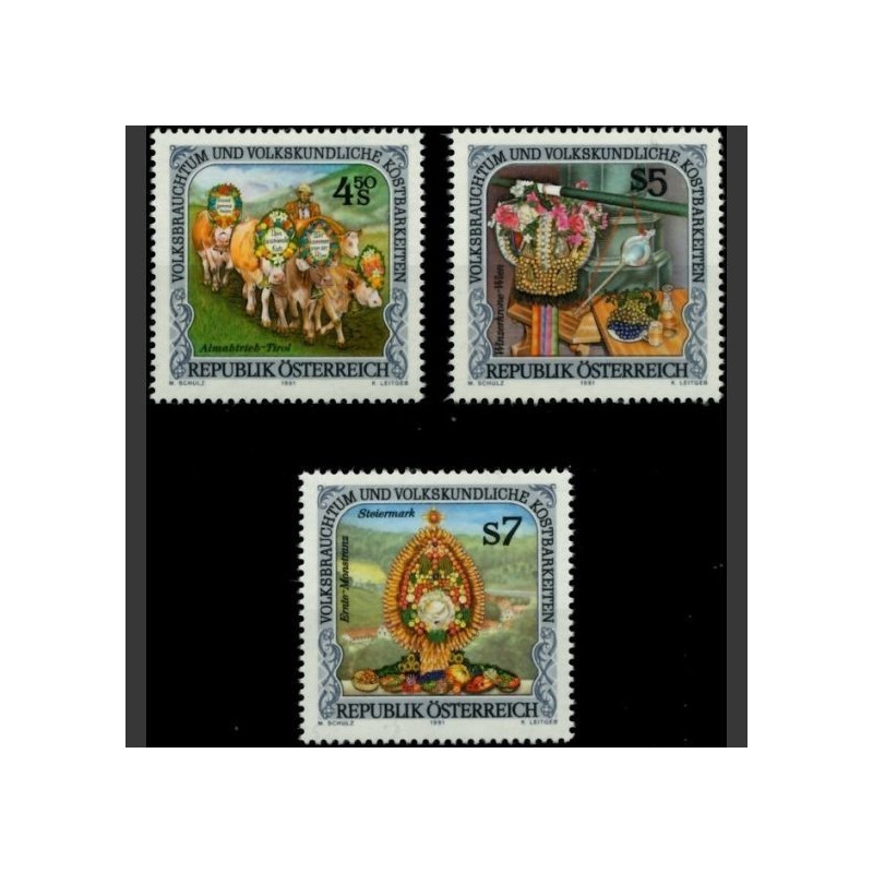 Austria stamps (1991) for sale. Artisanal handicraft