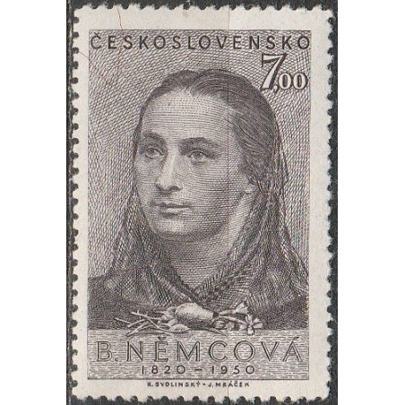 Čekoslovakijos pašto ženklai (1950). Božena Nemcova (rašytoja)