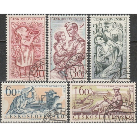 Čekoslovakijos pašto ženklai (1960). 15 metų po Antrojo pasaulinio karo
