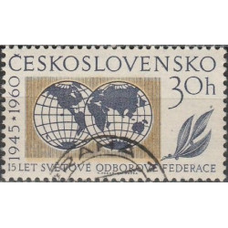 Čekoslovakijos pašto ženklai (1960). Pasaulio profsąjungų organizacija