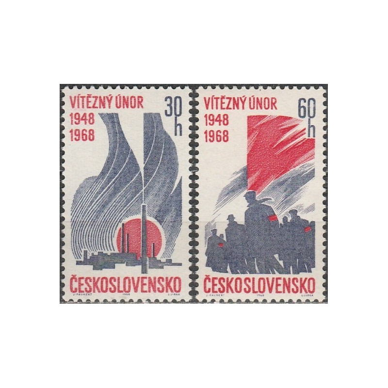 Čekoslovakijos pašto ženklai (1968). Komunistinio perversmo sukaktis