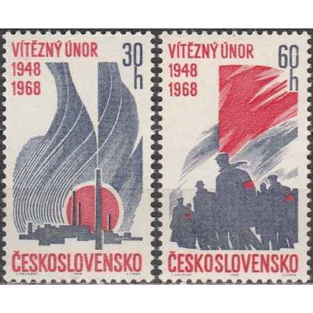 Čekoslovakijos pašto ženklai (1968). Komunistinio perversmo sukaktis