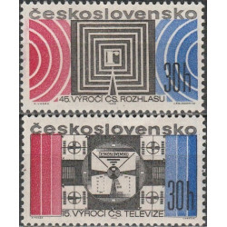 Čekoslovakijos pašto ženklai (1968). Radijas ir televizija
