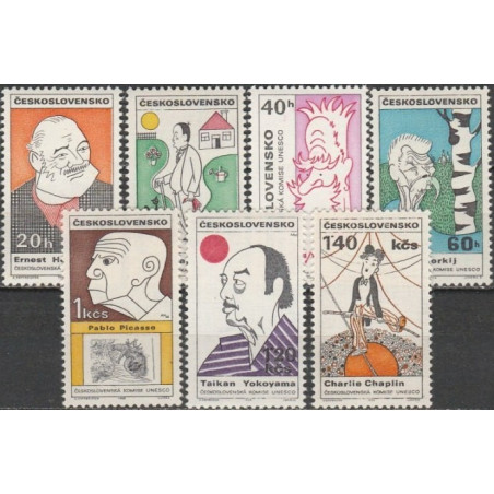 Czechoslovakia stamps (1968) for sale. Cartoons of famous artists