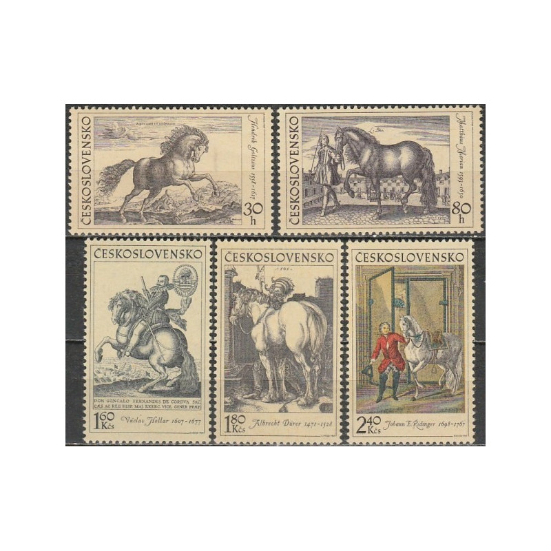 Čekoslovakijos pašto ženklai (1969). Žirgai paveiksluose
