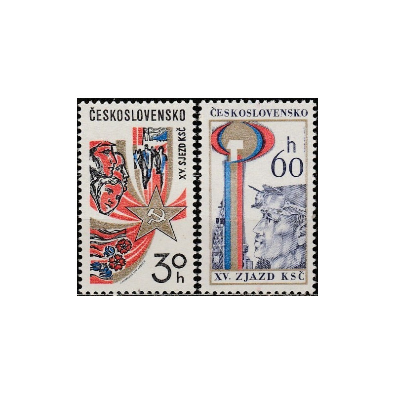 Czechoslovakia stamps (1976) for sale. Congress of Comunist Party