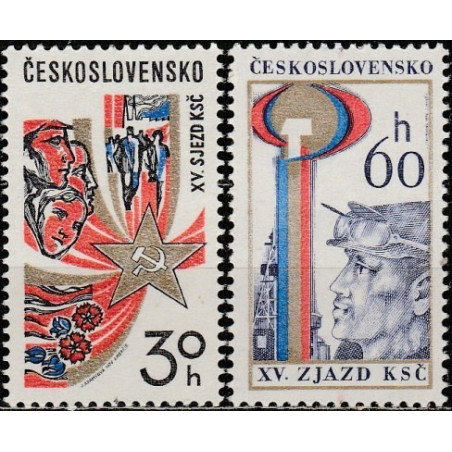 Czechoslovakia stamps (1976) for sale. Congress of Comunist Party