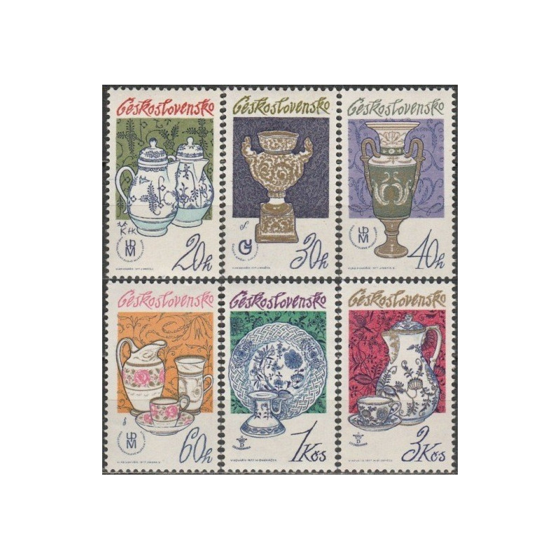 Čekoslovakijos pašto ženklai (1977). Čekų porceliano dirbiniai
