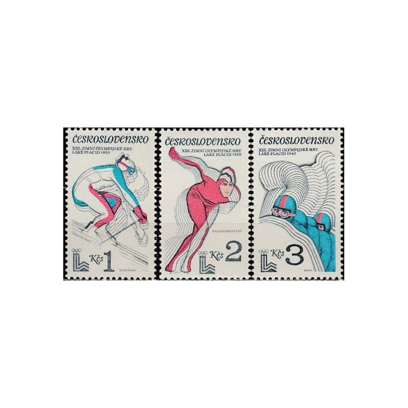 Czechoslovakia stamps (1980) for sale. Winter Olympic Games Lake Placid