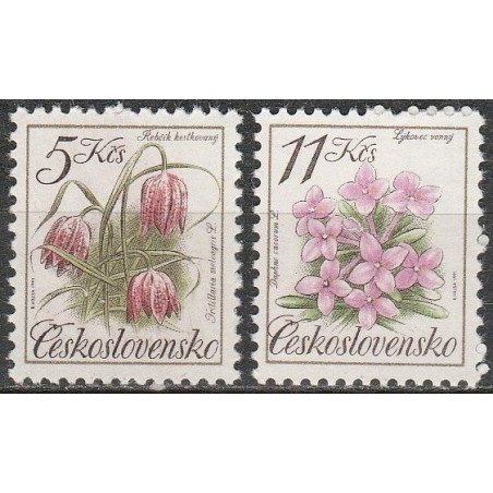 Čekoslovakijos pašto ženklai (1991). Nykstančios gėlės