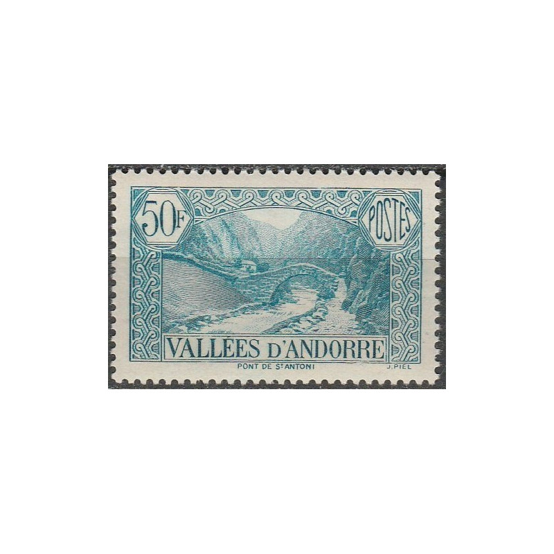 French Andorra stamps (1943) for sale. St Antoni bridge