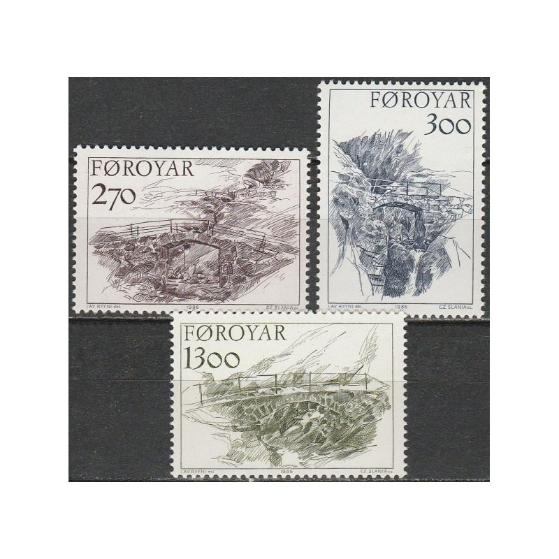 Faroe Islands stamps (1986) for sale. Bridges