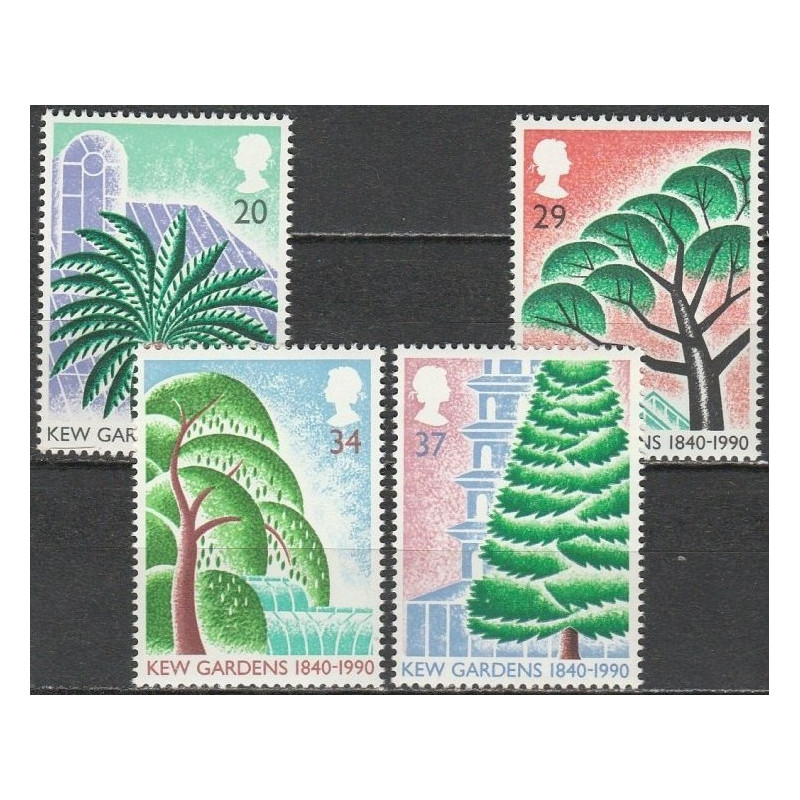 Didžiosios Britanijos pašto ženklai (1990). Karališkieji Kjū sodai