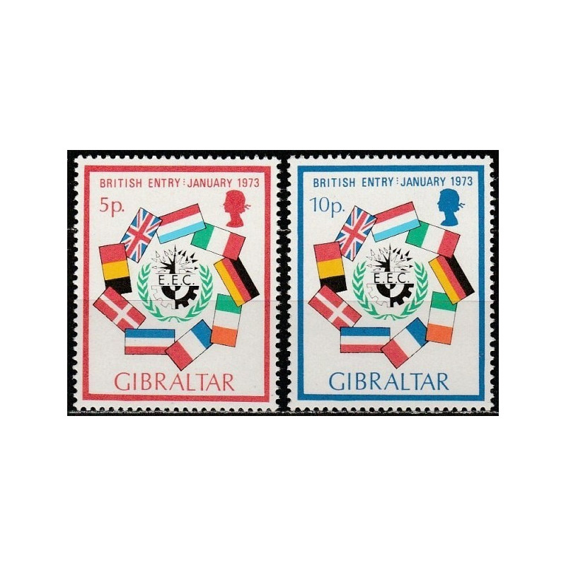 Gibraltar stamps (1973) for sale. British entry to European Union