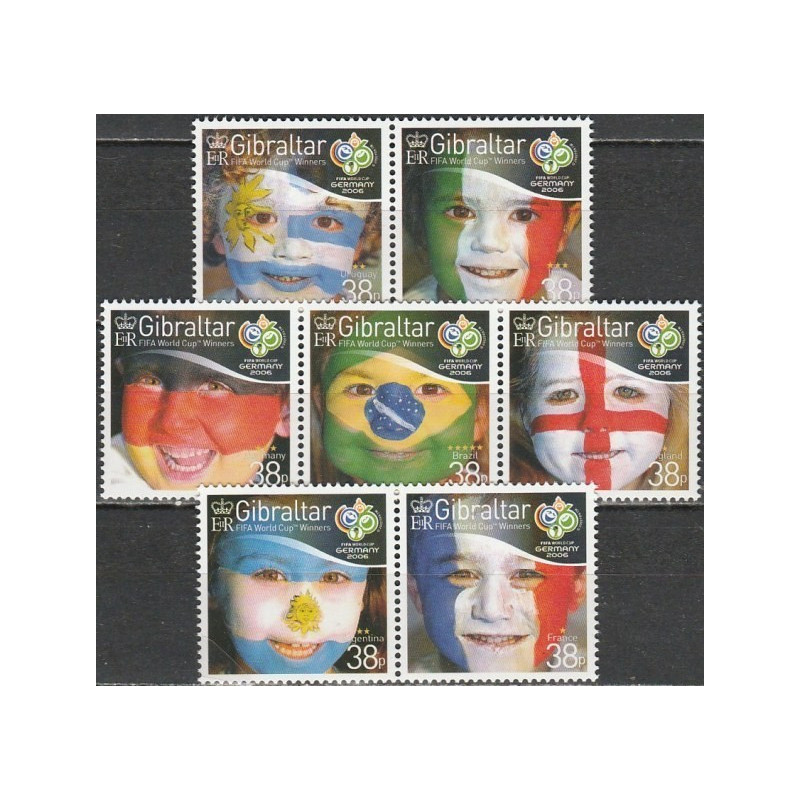 Gibraltaro pašto ženklai (2006). FIFA Pasaulio taurių nugalėtojai