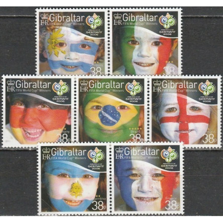 Gibraltaro pašto ženklai (2006). FIFA Pasaulio taurių nugalėtojai