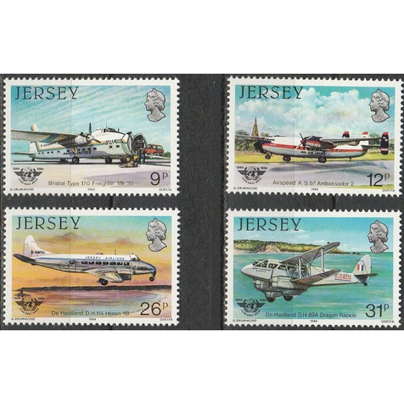 Džersio pašto ženklai (1984). Aviacijos istorija