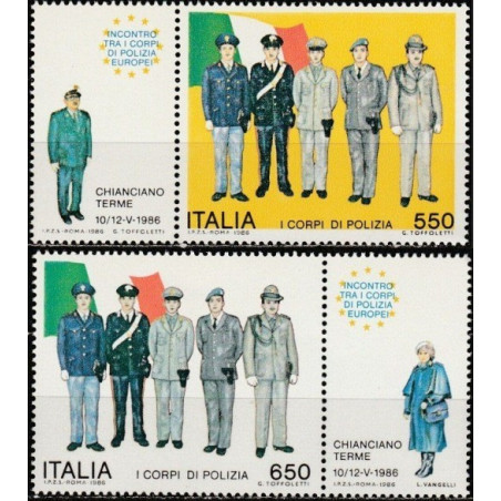 Italijos pašto ženklai (1986). Policija