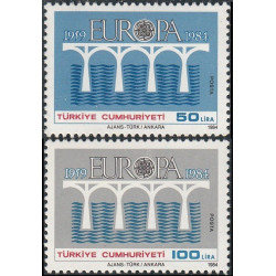 Turkijos pašto ženklai (1984). CEPT - 25-eri metai, Stilizuotas tiltas