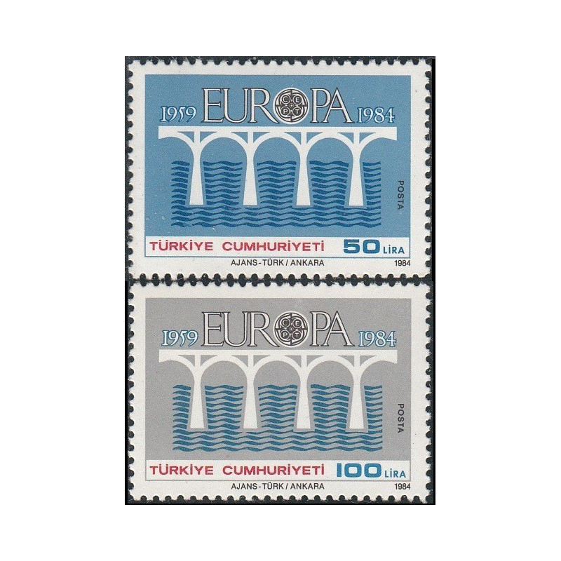 Turkijos pašto ženklai (1984). CEPT - 25-eri metai, Stilizuotas tiltas