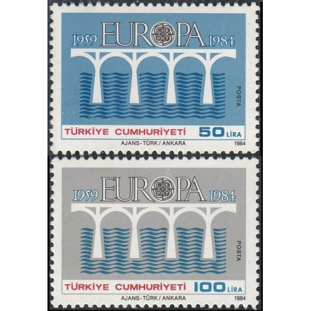 Turkijos pašto ženklai (1984). CEPT - 25-eri metai, Stilizuotas tiltas