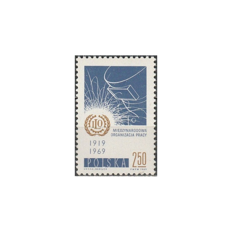 Lenkijos pašto ženklai (1969). Tarptautinė darbo organizacija